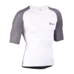 Jersey de ciclismo Pavé Unisex Zipperless Blanca y Negra