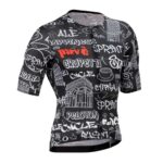 Jersey de ciclismo Pavé Unisex Grafiti Negro
