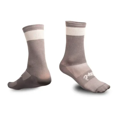 Medias Ciclismo Pavé Gris con Blanco