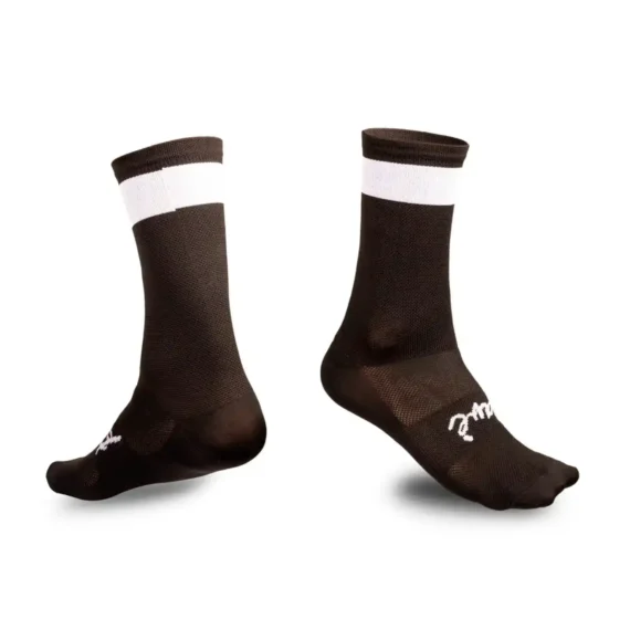 Medias Ciclismo Pavé Negra con Blanco